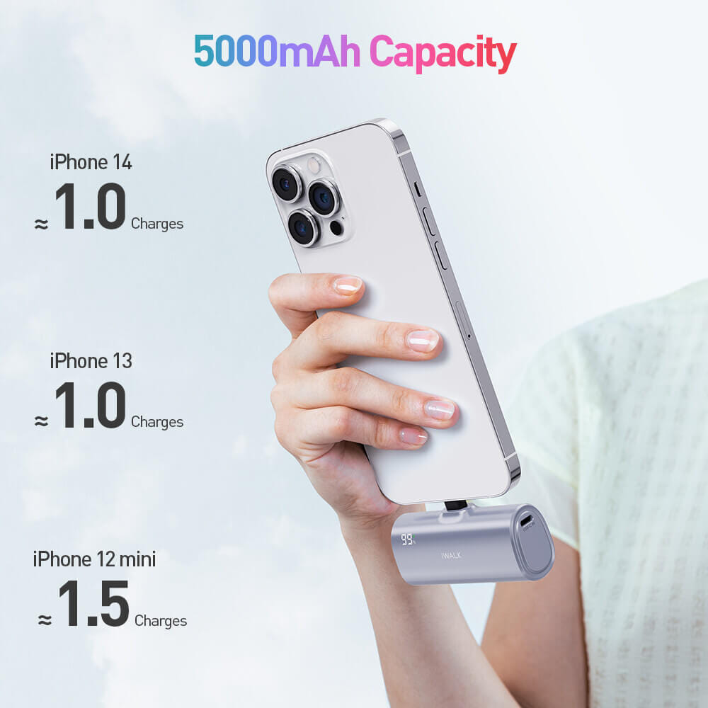 แบตเตอรี่สำรอง IWALK LINKPODX 5000 MAH สี SILVER เปลี่ยนหัวชาร์จได้ทั้ง LIGHTNING และ TYPEC_4